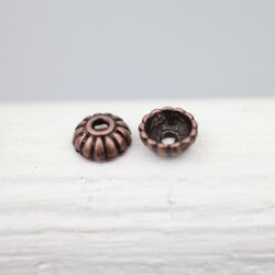 20 Antique Copper Metal Bead Caps