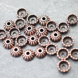 20 Antique Copper Metal Bead Caps