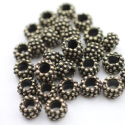 10 Metal Berry Beads, Antique Bronze