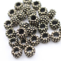 10 Metall Perlen Brombeeren, altmessing