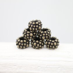 10 Metal Berry Beads, Antique Bronze