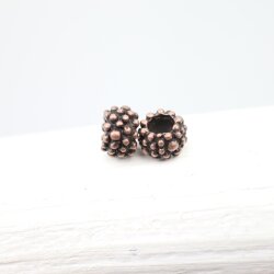 10 Metal Berry Beads, Antique Copper