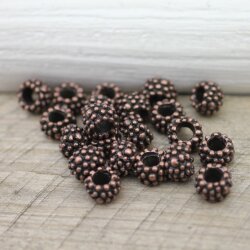 10 Metal Berry Beads, Antique Copper