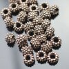 10 Metal Berry Beads, Antique Copper