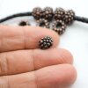 10 Metal Berry Beads, Antique Copper