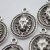 5 Antique Silver Lion Pendants, Lion Medallion, Lion Head