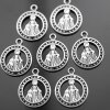 10 Antque Silver Miraculous Medal, Holy Mary charms