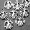 10 Antque Silver Miraculous Medal, Holy Mary charms