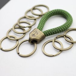 5 Antique Bronze metal Keyrings, 30 mm