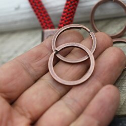 5 Metall Schlüsselanhänger Ringe, 30 mm, altkupfer