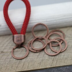 5 Antique Copper metal Keyrings, 30 mm