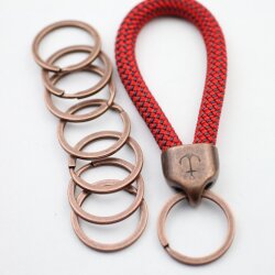 5 Antique Copper metal Keyrings, 30 mm