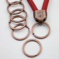 5 Antique Copper metal Keyrings, 30 mm