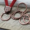 5 Antique Copper metal Keyrings, 30 mm