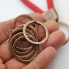 5 Antique Copper metal Keyrings, 30 mm