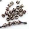 10 floral Beads, Antique Copper