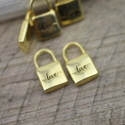 1 Love Padlock Love Lock Pendants Gold