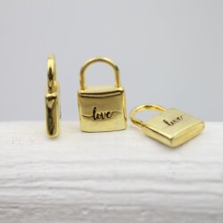 1 Love Padlock Love Lock Pendants Gold