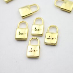 1 Love Padlock Love Lock Pendants Gold