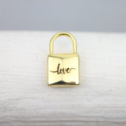 1 Love Padlock Love Lock Pendants Gold