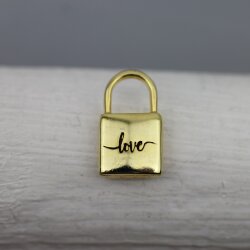 1 Love Padlock Love Lock Pendants Gold