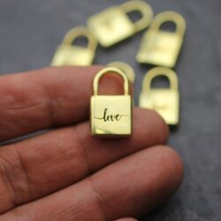 1 Love Padlock Love Lock Pendants Gold