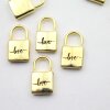 1 Love Padlock Love Lock Pendants Gold