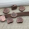 10 Antique Copper shell sliding Beads