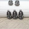 10 Dark Silver Elephant Ganesha Charms Pendants