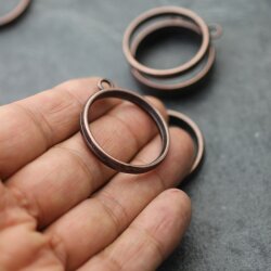 5 Antique Copper Round Hollow Frame Glue Blank, Open Bezel Blank Frame, Resin Jewelry Findings