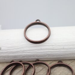 5 Antique Copper Round Hollow Frame Glue Blank, Open Bezel Blank Frame, Resin Jewelry Findings
