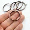 5 Antique Copper Round Hollow Frame Glue Blank, Open Bezel Blank Frame, Resin Jewelry Findings