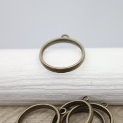 5 Antique Bronze Round Hollow Frame Glue Blank, Open Bezel Blank Frame, Resin Jewelry Findings