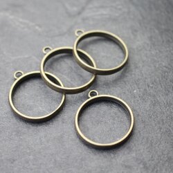 5 Antique Bronze Round Hollow Frame Glue Blank, Open Bezel Blank Frame, Resin Jewelry Findings