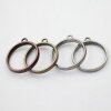 5 Gun Metal Round Hollow Frame Glue Blank, Open Bezel Blank Frame, Resin Jewelry Findings