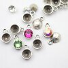 20 Antique Silver Pendants Settings for Swarovski and Preciosa Crystal 8 mm