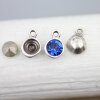 20 Antique Silver Pendants Settings for Swarovski and Preciosa Crystal 8 mm