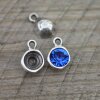 20 Antique Silver Pendants Settings for Swarovski and Preciosa Crystal 8 mm