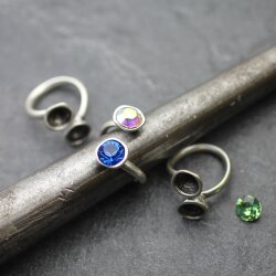 5 RingFassung für 8 mm Swarovski oder Preciosa Kristalle, altsilber