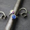 5 Antique Silver Ring Settings for Swarovski and Preciosa Crystal 8 mm