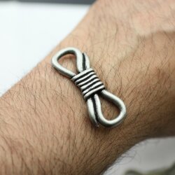 1 Armband Verbinder, Schmuckverbinder, dunkel Silber