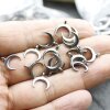 20 Half Moon Charms Pendant Jet Hematite