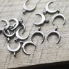 20 Half Moon Charms Pendant Jet Hematite