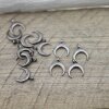 20 Half Moon Charms Pendant Jet Hematite