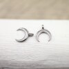 20 Half Moon Charms Pendant Jet Hematite