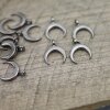 20 Half Moon Charms Pendant Jet Hematite