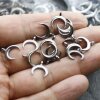 20 Half Moon Charms Pendant Jet Hematite