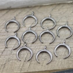 10 Gun Metal Crescent Moon Charms Pendant, Half moon charms