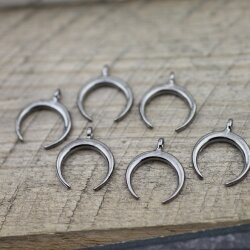 10 Gun Metal Crescent Moon Charms Pendant, Half moon charms