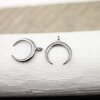 10 Gun Metal Crescent Moon Charms Pendant, Half moon charms